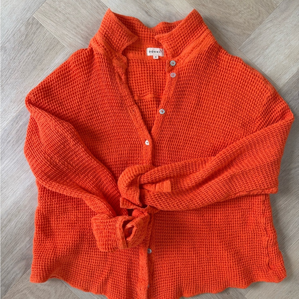 DONNI. Vibrant Orange Cardigan